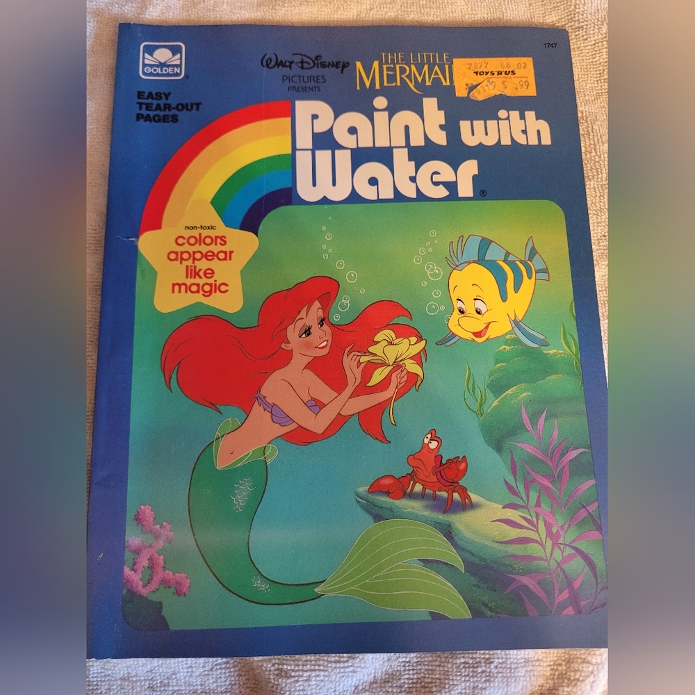 Walt Disney The Little Mermaid Paint with Water  Activity Book Unused  1989
